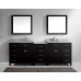 Virtu USA MD-2193-WMSQ-ES 93-Inch Caroline Parkway Double Square Sink Bathroom Vanity  Espresso - B00CMMHMOG